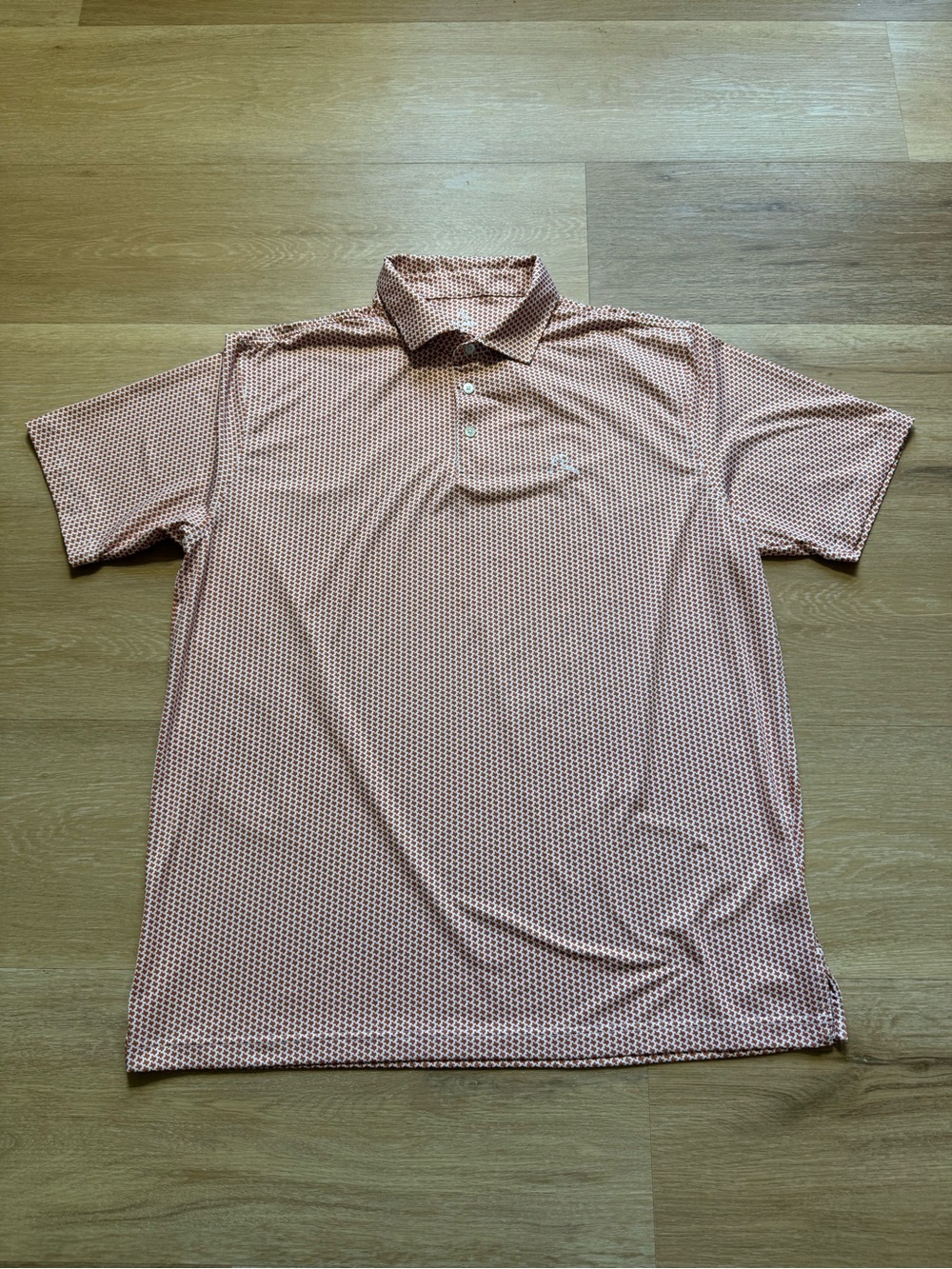 Rhoback Men's Coral Pink Geo Polo